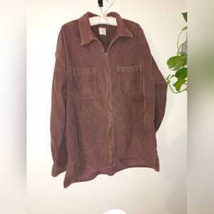 CRB KHAKIS Brown Corduroy Zipper Front Jacket